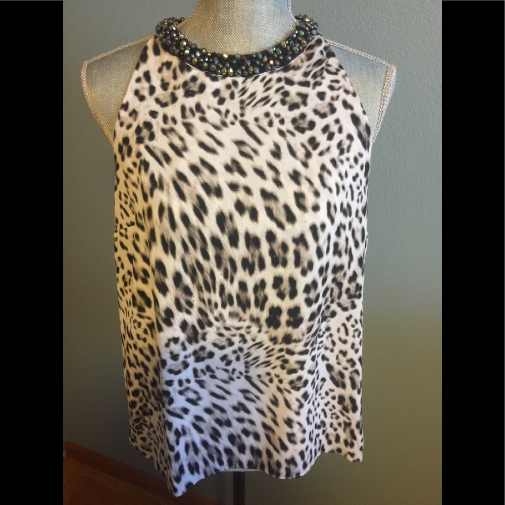Leopard print flowy tank